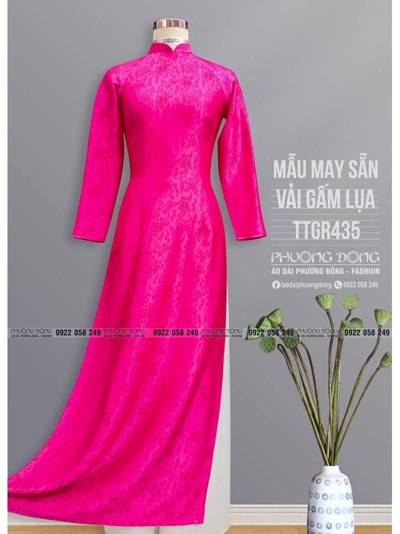 Áo Dài Truyền Thống Gấm Lụa TTGR435